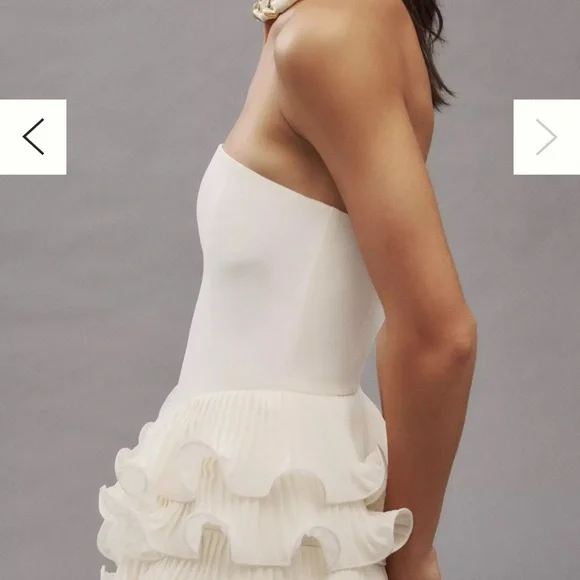 Delfi Collective Sorella Strapless Basque-Waist Ruffle-Hem Mini Dress - Picture 3 of 8